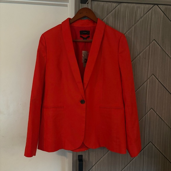 J.CREW Parke Blazer in Linen Brilliant Sunset H9710 Size 14 NWT Retails: $178 - Picture 4 of 16